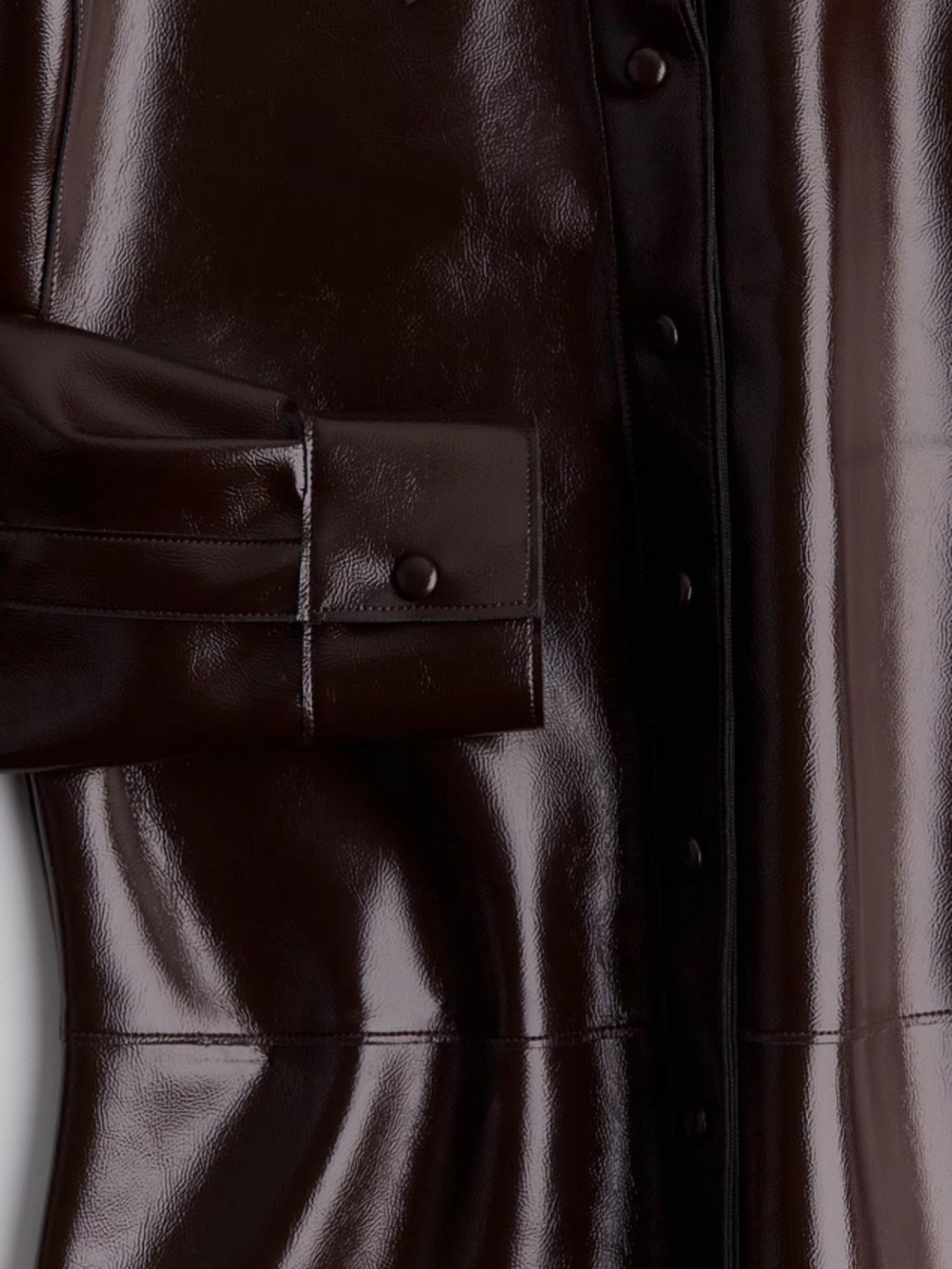 H&M - VIRAL COATED SHIRT (BURGUNDY) - Picture 4 of 5